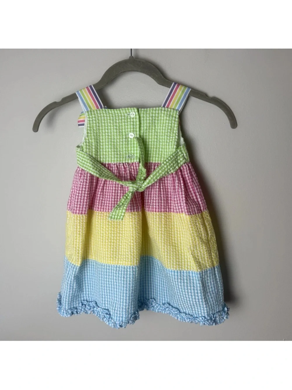 Emily Rose Girls Dress Size 2T Toddler Sundress Colorful Gingham Plaid Cotton